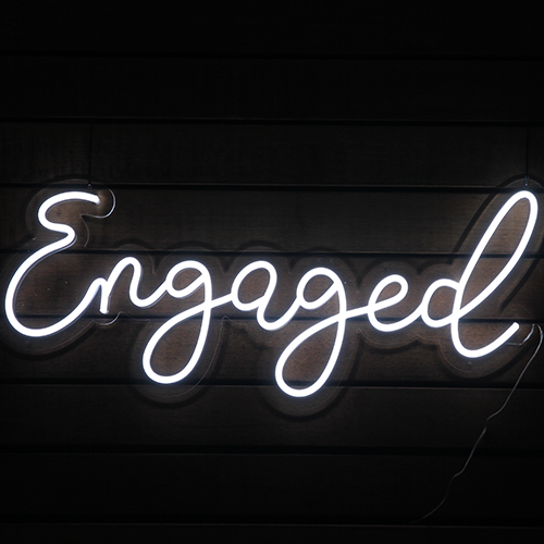 Engaged neon sign hire