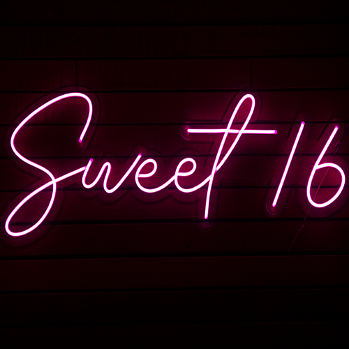 Sweet 16 Neon sign hire