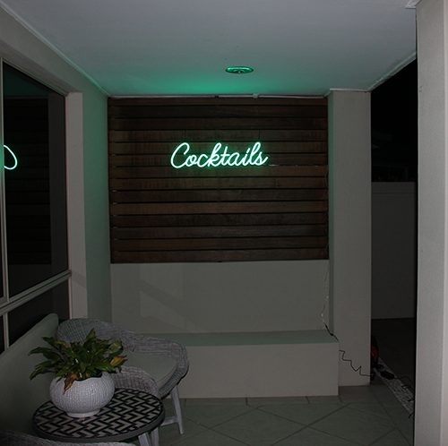 Cocktails Neon Sign Mounted