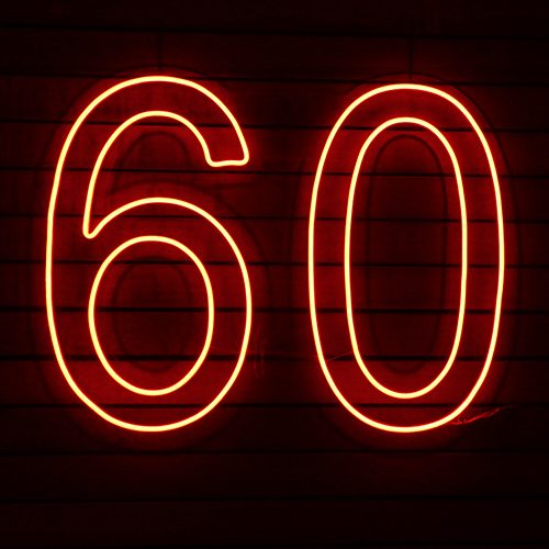 60 Neon sign red