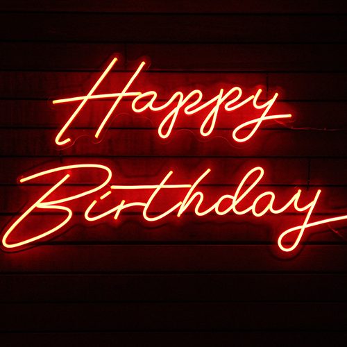 Happy Birthday Neon Sign Red Hire
