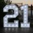 21st Birthday light up numbers